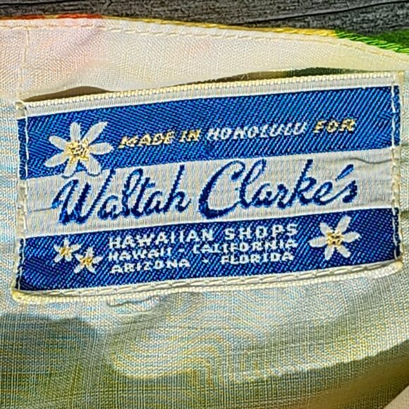 BEAUTIFUL Vintage Waltah Clarke Dress Psychedelic Kaftan Print 1960s MuMu TIKI - Picture 5 of 5